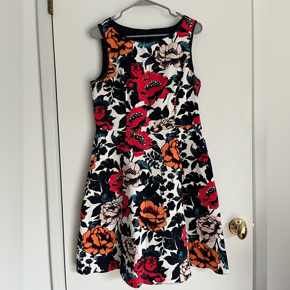 Adrianne Papell Multicolored Floral Print Dress